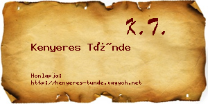 Kenyeres Tünde névjegykártya