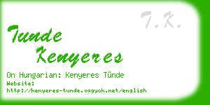 tunde kenyeres business card