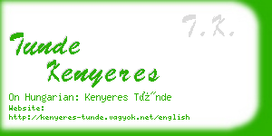 tunde kenyeres business card